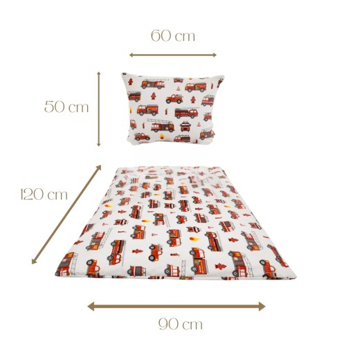 Komplet Pościeli Dziecięcej 90x120 + 50x60 Straż Biała