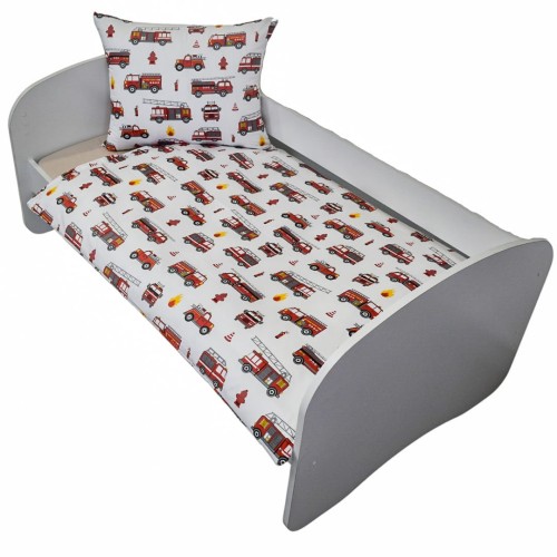 Komplet Pościeli Dziecięcej 120x160 + 50x70 Straż Szara