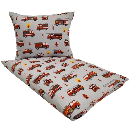 Komplet Pościeli Dziecięcej 100x160 + 40x60 Straż Szara