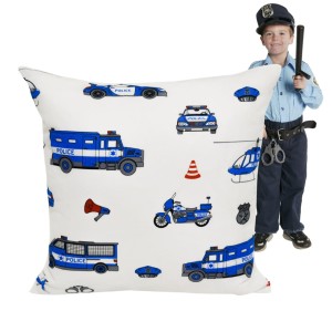 Poszewka Dziecięca 40x40 Bawełniana JAŚ Policja Na Białym