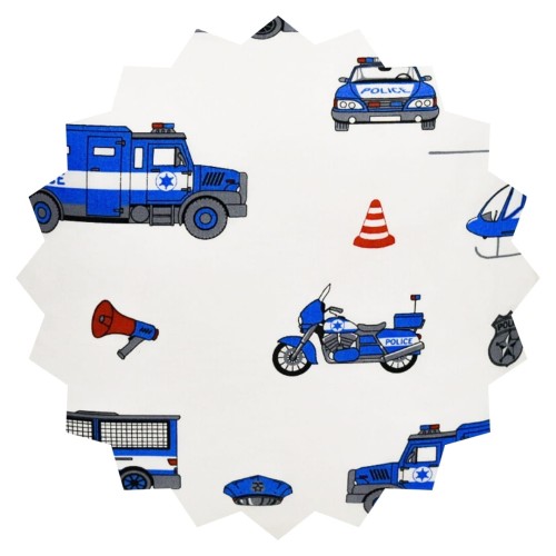 Poszewka Dziecięca 40x40 Bawełniana JAŚ Policja Na Białym