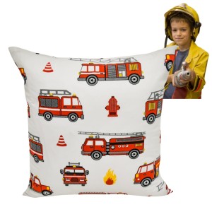 Poszewka Dziecięca 40x40 Bawełniana JAŚ Straż Biała