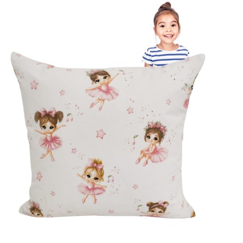 Poszewka Dziecięca 40x40 Bawełniana JAŚ Baletnice Róż