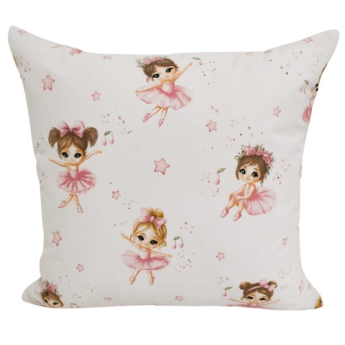 Poszewka Dziecięca 40x40 Bawełniana JAŚ Baletnice Róż