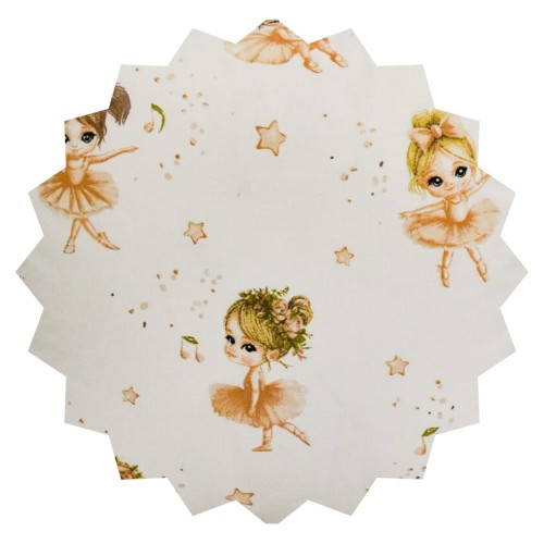 Poszewka Dziecięca 40x40 Bawełniana JAŚ Baletnice Beż