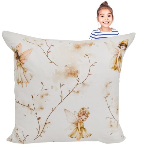 Poszewka Dziecięca 40x40 Bawełniana JAŚ Calineczka Beż