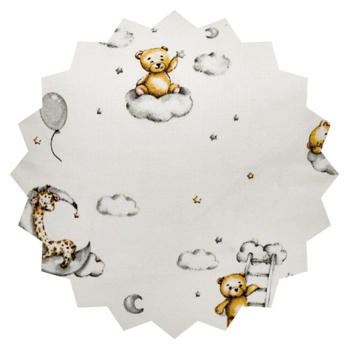 Poszewka Dziecięca 40x40 Bawełniana JAŚ Miśki Na Księżycu Biel