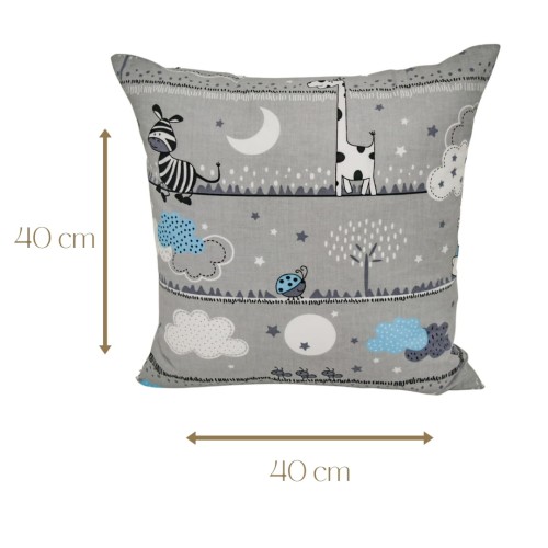 Poszewka Dziecięca 40x40 Bawełniana JAŚ Misie Zdzisie Niebieskie