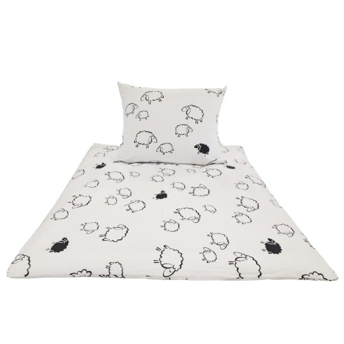 Komplet Pościeli Dziecięcej 100x160 + 40x60 Owieczki Na Białym
