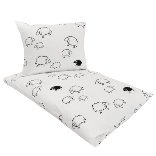 Komplet Pościeli Dziecięcej 100x160 + 40x60 Owieczki Na Białym