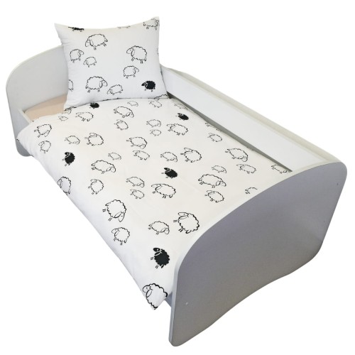 Komplet Pościeli Dziecięcej 100x135 + 50x60 Owieczki Na Białym
