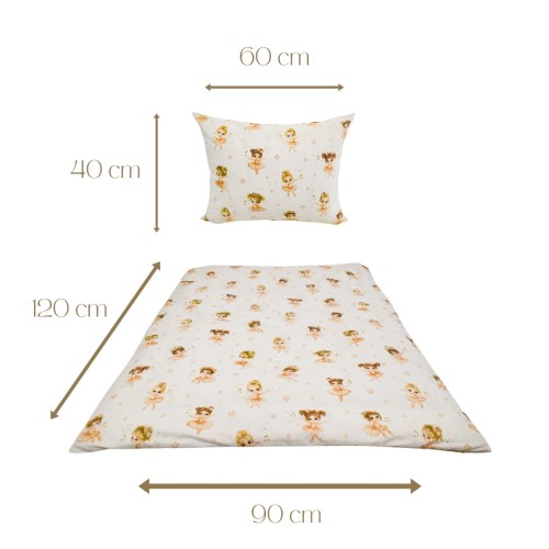 Komplet Pościeli Dziecięcej 90x120 + 40x60 Baletnice Beż