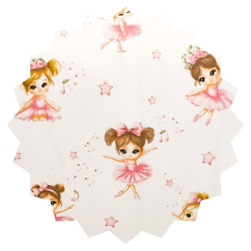 Komplet Pościeli Dziecięcej 120x160 + 50x60 Baletnice Róż