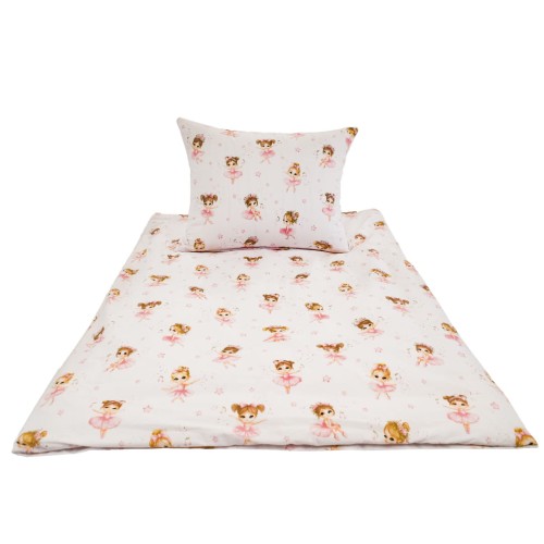 Komplet Pościeli Dziecięcej 100x135 + 50x60 Baletnice Róż
