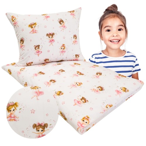 Komplet Pościeli Dziecięcej 100x135 + 40x60 Baletnice Róż