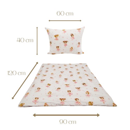 Komplet Pościeli Dziecięcej 90x120 + 40x60 Baletnice Róż