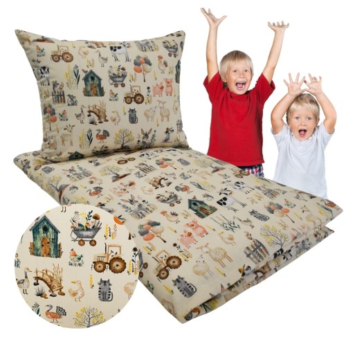 Komplet Pościeli Dziecięcej 100x135 + 40x60 Farma Retro