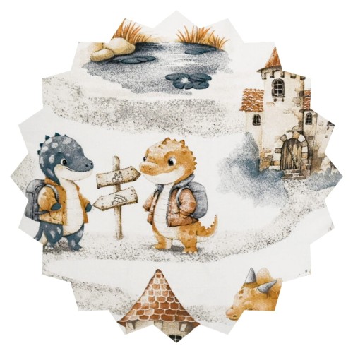 Poszewka Dziecięca 40x40 Bawełniana JAŚ Smoki Na Wyprawie