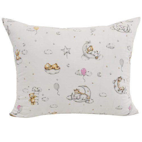 Komplet Pościeli Dziecięcej 100x135 + 40x60 Miśki Na Księżycu