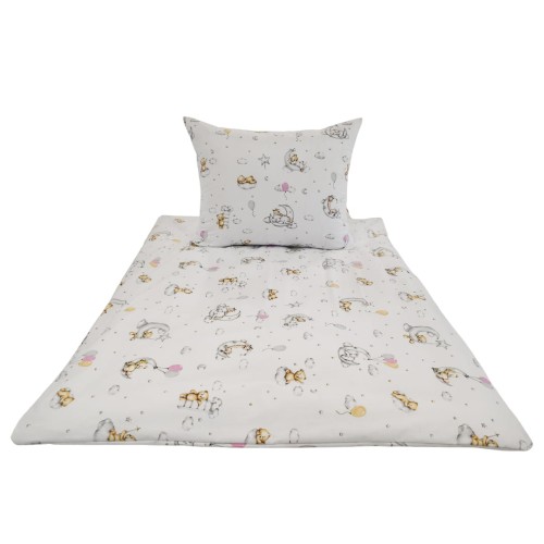 Komplet Pościeli Dziecięcej 100x135 + 50x60 Miśki Na Księżycu
