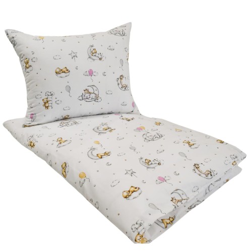 Komplet Pościeli Dziecięcej 100x135 + 50x60 Miśki Na Księżycu