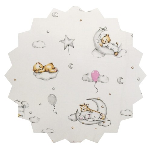 Komplet Pościeli Dziecięcej 100x160 + 40x60 Miśki Na Księżycu