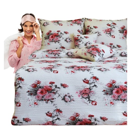 Komplet Pościeli Kora 200x220 2x70/80 Róża Cygańska Krem