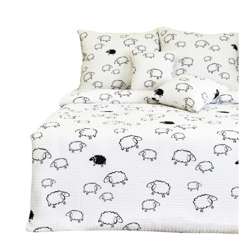 Komplet Pościeli Kora 160x200 2x70/80 Owieczki Na Białym
