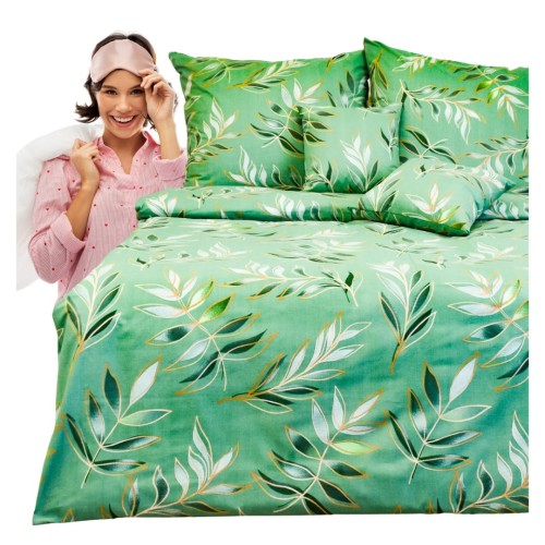 Komplet Pościeli Bawełnianej 160x200 2x70/80 Eukaliptus