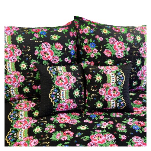  Komplet Pościeli Kora 140x200 1x70/80 Halka Góralka Czarna