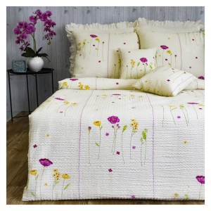 Komplet Pościeli Kora 160x200 2x70/80 Łodygi Krem