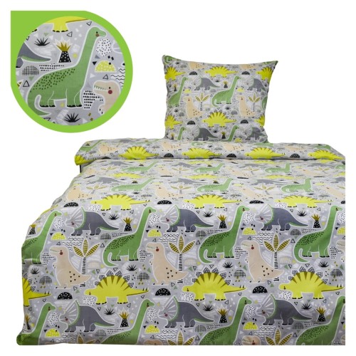 Komplet Pościeli Dziecięcej 140x160 + 50x70 Dinozaury