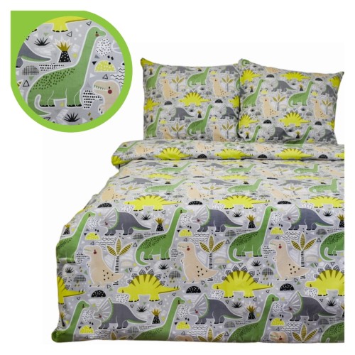 Komplet Pościeli Dziecięcej 160x200 + 2 x 70x80 Dinozaury