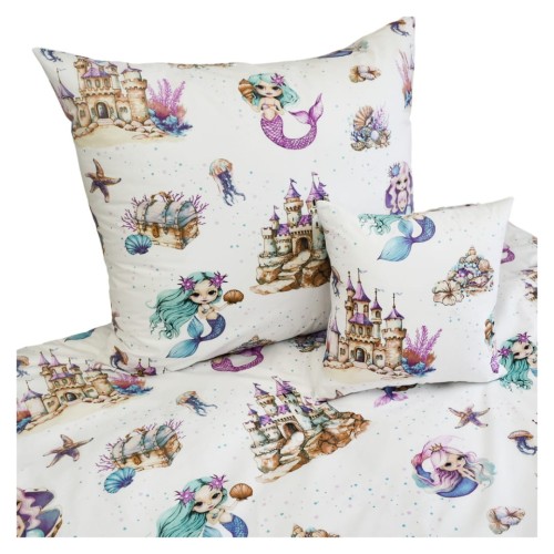 Komplet Pościeli Dziecięcej 160x200 + 1 x 50x60 Syrenki