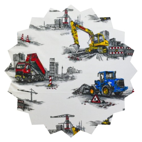 Komplet Pościeli Dziecięcej 140x160 + 50x60 Maszyny Budowlane