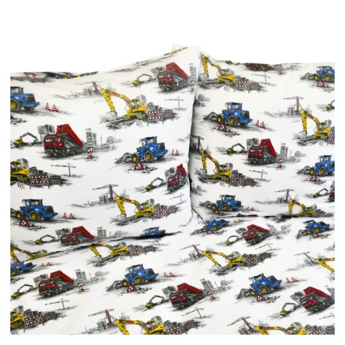 Komplet Pościeli Dziecięcej 160x200 + 2 x 50x60 Maszyny Budowlane