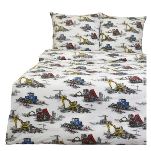 Komplet Pościeli Dziecięcej 160x200 + 2 x 50x60 Maszyny Budowlane
