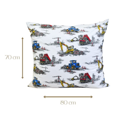 Poszewka Dziecięca 70x80 Bawełniana Maszyny Budowlane