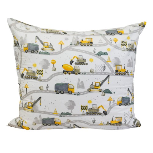 Komplet Pościeli Dziecięcej 140x160 + 70x80 Koparki Żółte Nowe