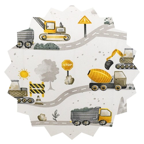 Komplet Pościeli Dziecięcej 160x200 + 1 x 70x80 Koparki Żółte Nowe