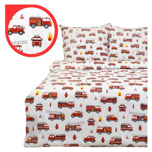 Komplet Pościeli Dziecięcej 160x200 + 2 x 50x70 Straż Biała