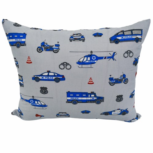 Komplet Pościeli Dziecięcej 160x200 + 1 x 50x60 Policja Na Szarym