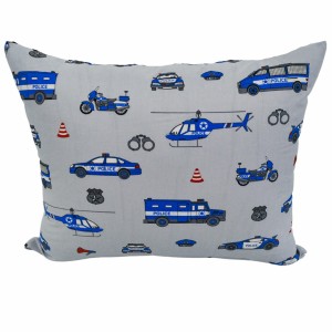 Poszewka Dziecięca 40x60 Bawełniana Policja Na Szarym