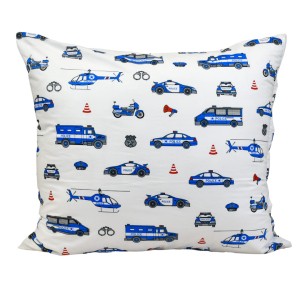 Poszewka Dziecięca 70x80 Bawełniana Policja Na Białym