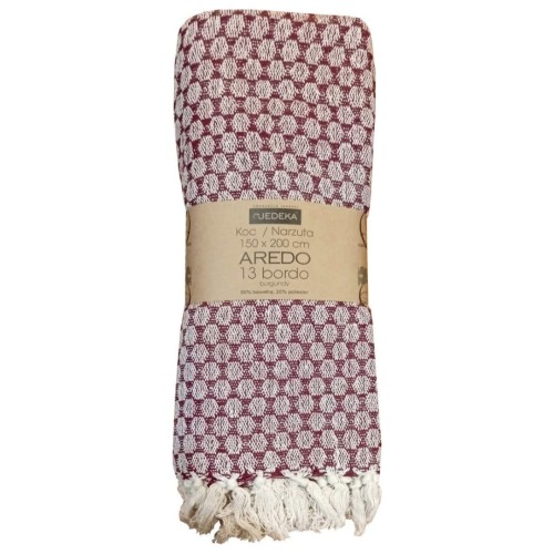 Bawełniany Koc Narzuta 150x200 AREDO 13 BORDO