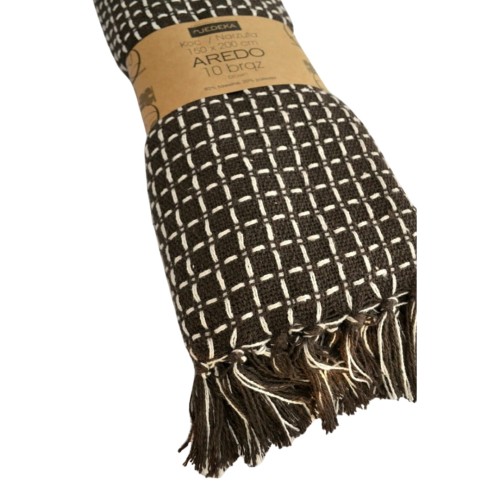 Bawełniany Koc Narzuta 150x200 AREDO 10 BRĄZ