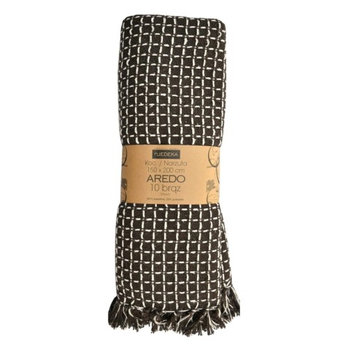 Bawełniany Koc Narzuta 150x200 AREDO 10 BRĄZ
