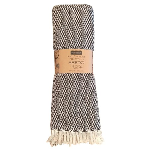 Bawełniany Koc Narzuta 150x200 AREDO 14 BRĄZ