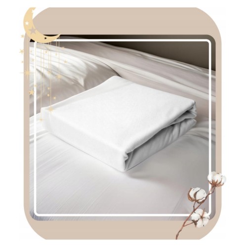 Prześcieradło JERSEY Z Gumką 200x220 Białe 100% Bawełniane 