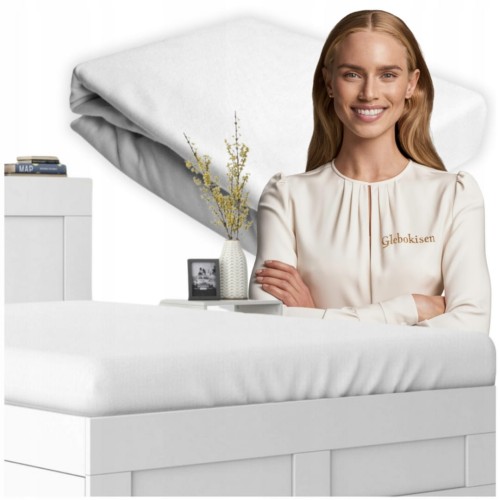 Prześcieradło JERSEY Z Gumką 70x140 Białe 100% Bawełniane